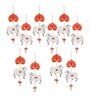 Maroon Wood Lotus, Cow, Pink Tassel Style Shubh Labh Hanging for Diwali (Set of 5)