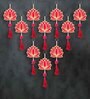 Pink Wood Lotus Flower Decorative Wall Hanging for Home Decor (Set of 6)