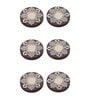 Multicolour Wood Round Wooden Block Print Tea Light Candle Holders (Set of 6)