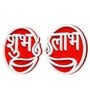 Maroon Wood Shubh Labh Diya Design Festive Decor