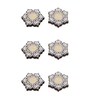 Multicolour Wood Wooden Floral Printing Block Decorative Tea Light Candle Holders (Set of 6)