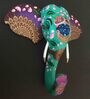 Multicolour Handmade & Handpainted Wooden Pichwai Elephant Head