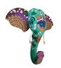 Multicolour Handmade & Handpainted Wooden Pichwai Elephant Head