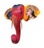 Multicolour Handmade & Handpainted Wooden Radha Krishna Elephant Head