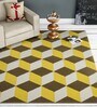 Yellow Wool 4 ft X 6 ft Hand Woven Dhurrie