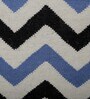 Blue Wool 4 ft X 6 ft Hand Woven Dhurrie