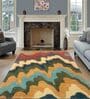 Multicolor Abstract Wool 5 ft x 7 ft Hand Woven Carpet