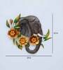 Multicolour Wrought Iron Painted Elephant Flowers 3D Wall Decor