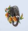Multicolour Wrought Iron Painted Elephant Flowers 3D Wall Decor