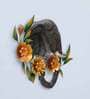Multicolour Wrought Iron Painted Elephant Flowers 3D Wall Decor