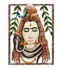 Multicolour Wrought Iron Painted Lord Shiva 3D Wall Art With Led