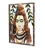 Multicolour Wrought Iron Painted Lord Shiva 3D Wall Art With Led