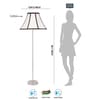 Multicoloured Cotton Shade Floor Lamp Steel Base-(12X12X56