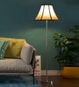 Multicoloured Cotton Shade Floor Lamp Steel Base-(12X12X56
