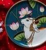 Multicoloured Handpainted Lenny Mdf Pichwai Wall Plate