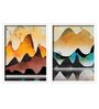 Mountains Multicolour Canvas Framed People and Places Art Print Set of 2