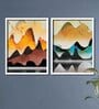 Mountains Multicolour Canvas Framed People and Places Art Print Set of 2