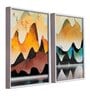 Mountains Multicolour Canvas Framed People and Places Art Print Set of 2