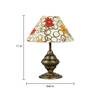 Multicolur Fabric Shade Table Lamp With Antique Base
