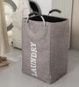 Grey Folding Laundry Bag