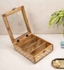 Natural Acacia Wood & Glass Decorative Box