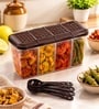 Multipurpose Plastic 4 Compartment Storage Airtight Container with 4 Spoons (1800 Ml)