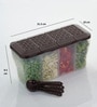Multipurpose Plastic 4 Compartment Storage Airtight Container with 4 Spoons (1800 Ml)