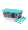 Multipurpose Plastic 4 Compartment Storage Airtight Container with 4 Spoons (1800 Ml)