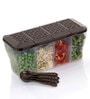 Multipurpose Plastic 4 Compartment Storage Airtight Container with 4 Spoons (1800 Ml)