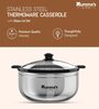 Stainless Steel Thermoware Casserole with Glass Lid 3500ml