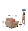 Murdock Fabric 1 Seater Sofa in Beige Colour