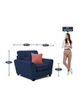 Murdock Fabric 1 Seater Sofa in Blue Colour