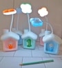 MUREN Pack of 1 Kids Multi-function Piggy Bank Cottage Table Lamp for Study Adjustable Flexible LED Head with Pen Holder