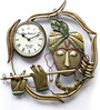 Metal Handpainted Murli Krishna Antique Wall Clock
