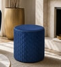 Mushy Velvet Pouffe In Blue Colour