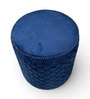 Mushy Velvet Pouffe In Blue Colour