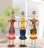 Music Lady Dolls Multicolour Metal (Set of 3) Figurines