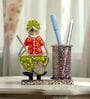 Musical Man Green & Orange Metal Pen Stand