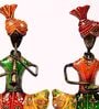 Multicolour Musician Iron Figurine Set of 2