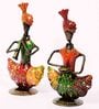 Multicolour Musician Iron Figurine Set of 2