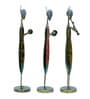 Iron Multicolor Lady Figurine Set of 3