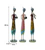 Iron Multicolor Lady Figurine Set of 3