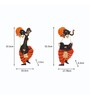 Musician Ganesha Multicolour Iron (Pack of 4) Wall Art