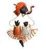 Wrought Iron Lord Ganesha Wall Art In Orange