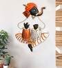 Wrought Iron Lord Ganesha Wall Art In Orange