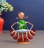 Musician Red & Green Metal Table Tea Light Holders