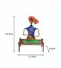 Musician Sitting On Charpai Multicolour Metal Figurine
