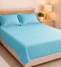 Blue Muslin 4 Layer Bedsheet Set With 1 Bedsheet & 4 Pillow Covers