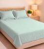 Aqua Green Muslin 4 Layer Bedsheet Set With 1 Bedsheet & 4 Pillow Covers