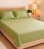 Olive Green Muslin 4 Layer Bedsheet Set With 1 Bedsheet & 4 Pillow Covers